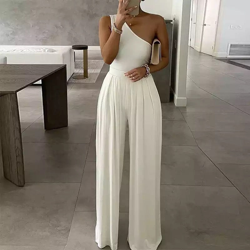 Wide Leg Pants and one Hand Bodysuit Set