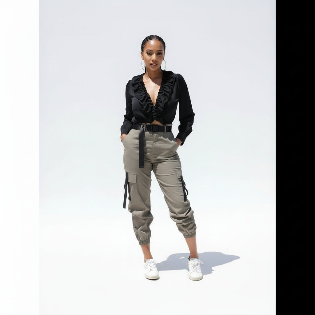 Side Pocket High waist Cargo Pant