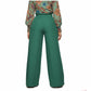 High Waisted Wide Leg Casual Pants