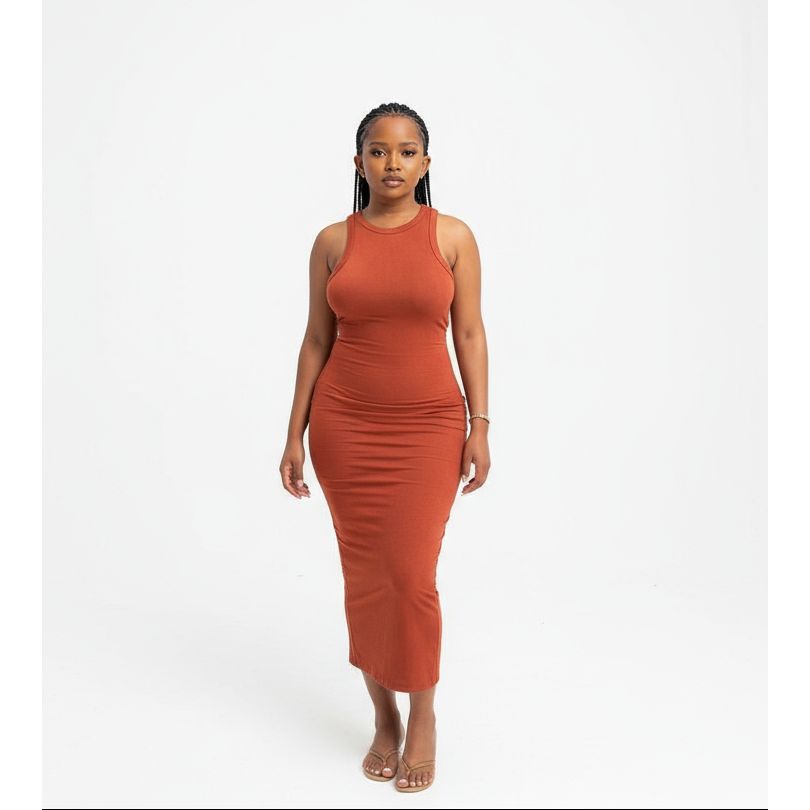 Round Neck Tight Sleeveless Dress