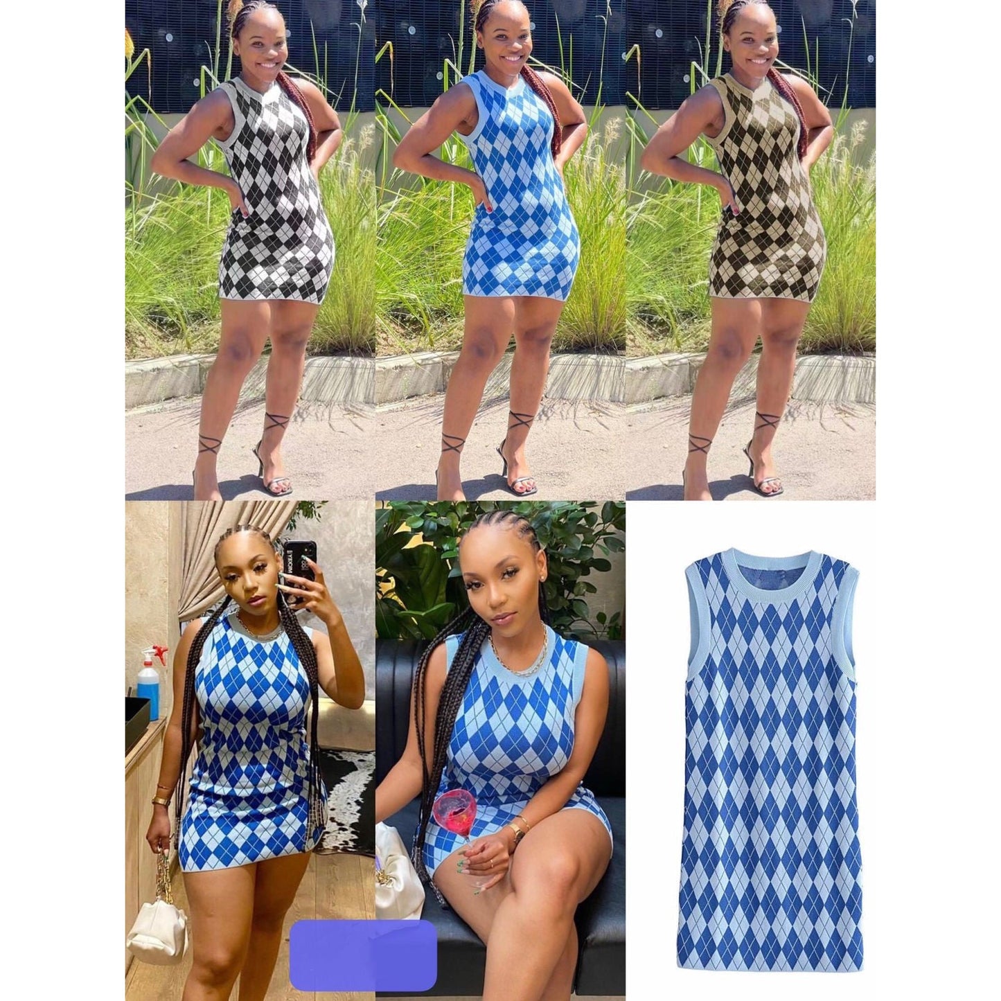 Round Neck Sleeveless Mini Dress