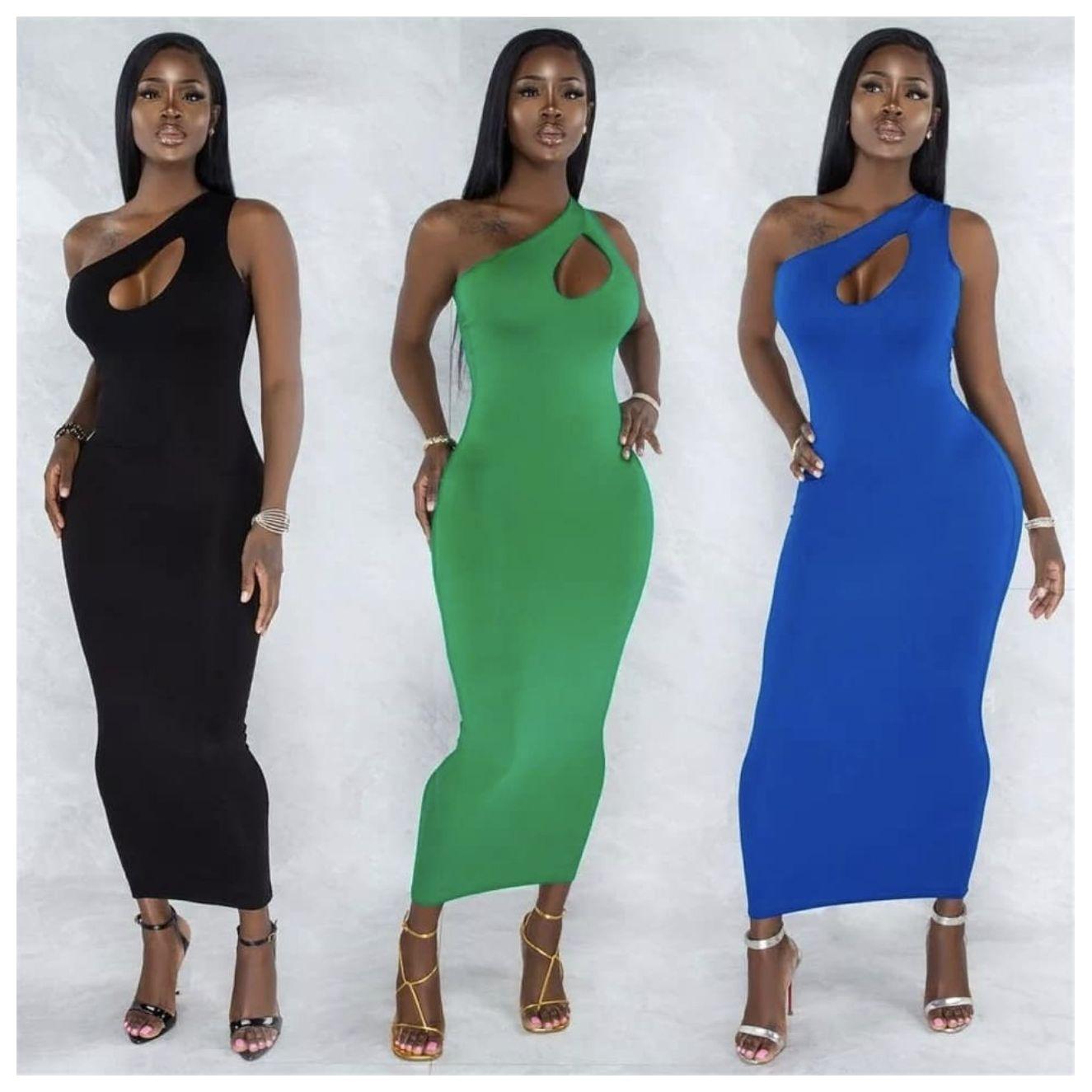 Cut Out Sexy One Shoulder Dress