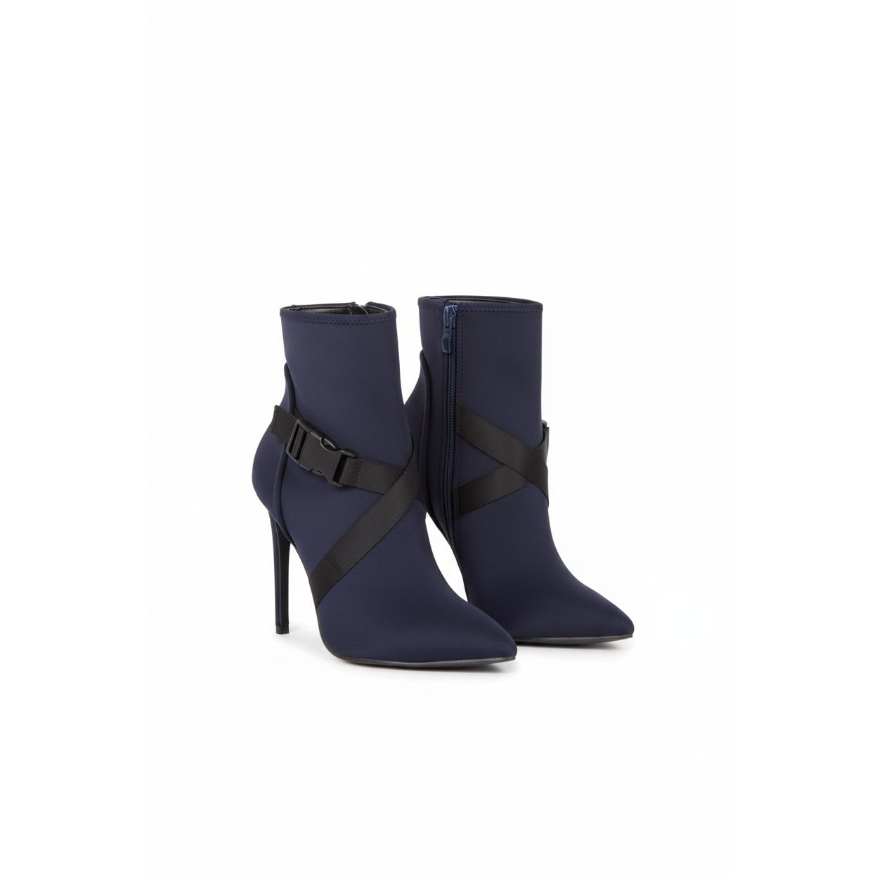 Pointed Toe Buckle Stiletto Heel Ankle Boots