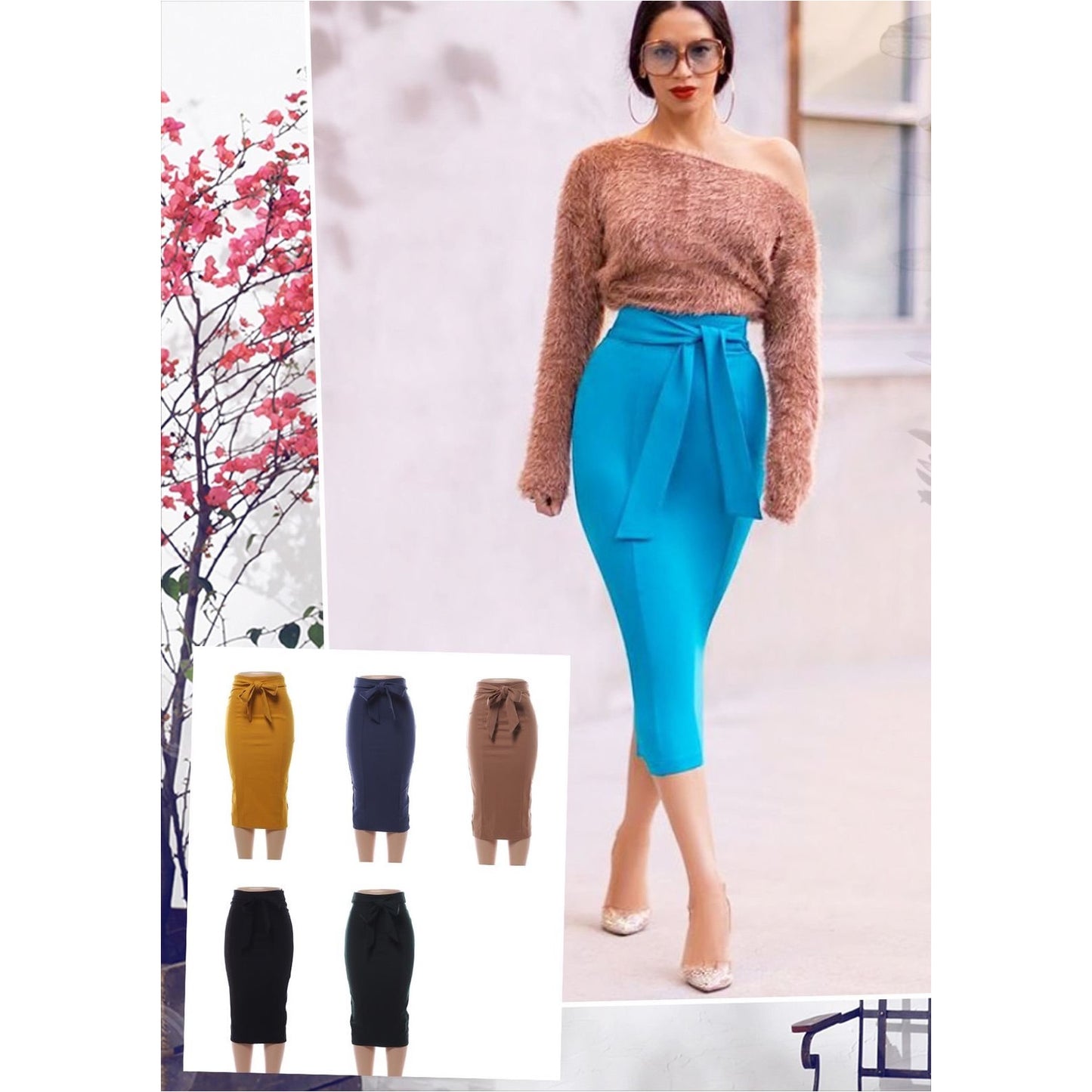 High Waisted Pencil Skirt