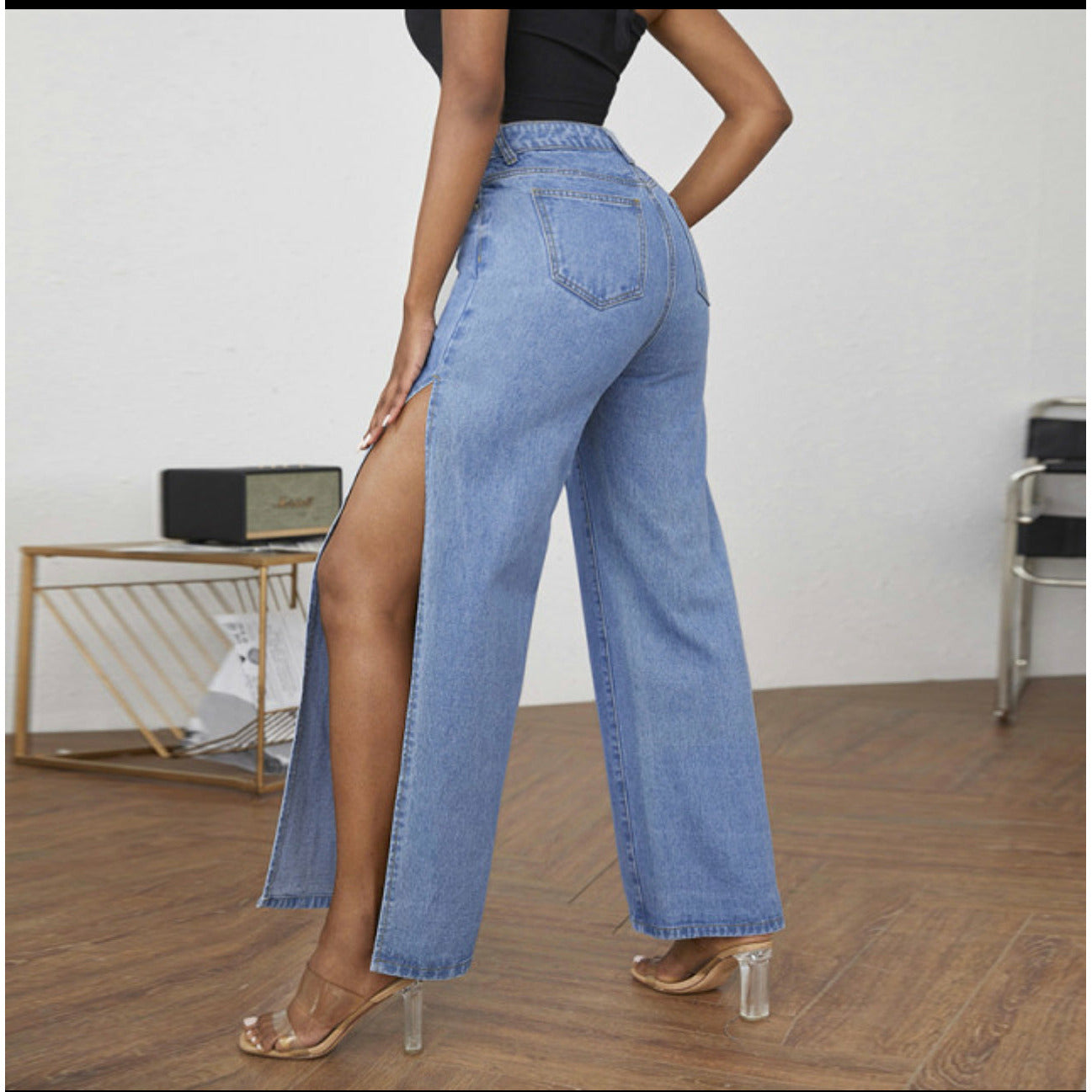 High Split Wide Leg Pants