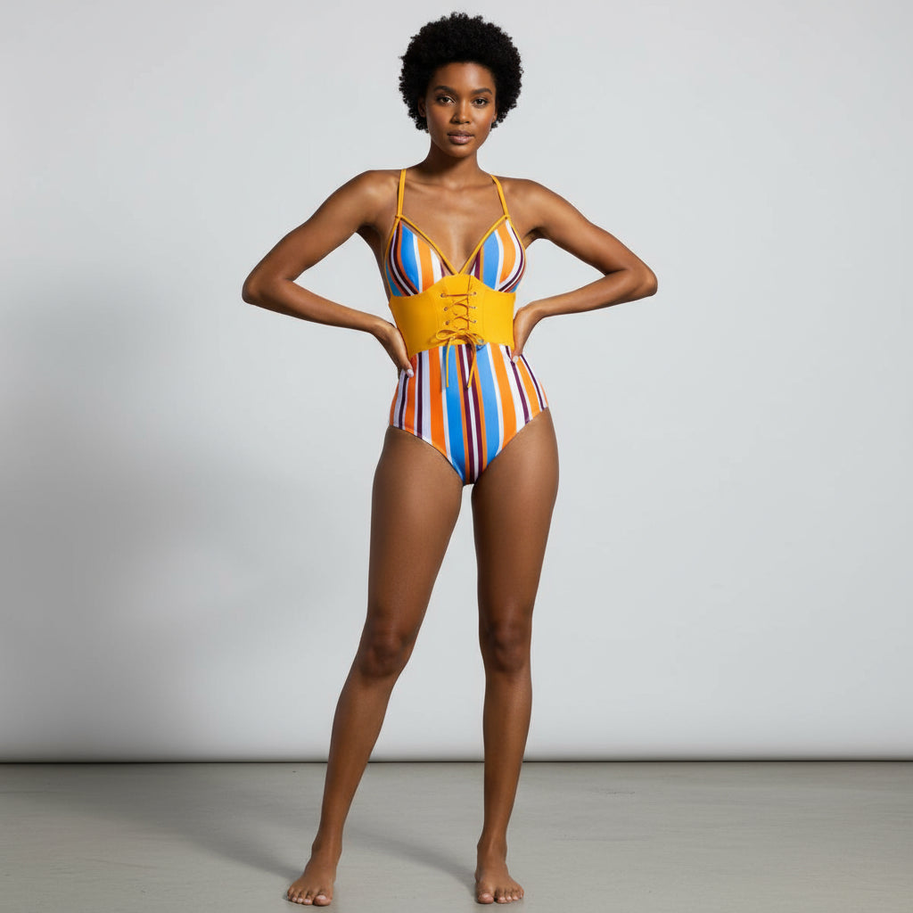 Flower Printing Corder Swimwear