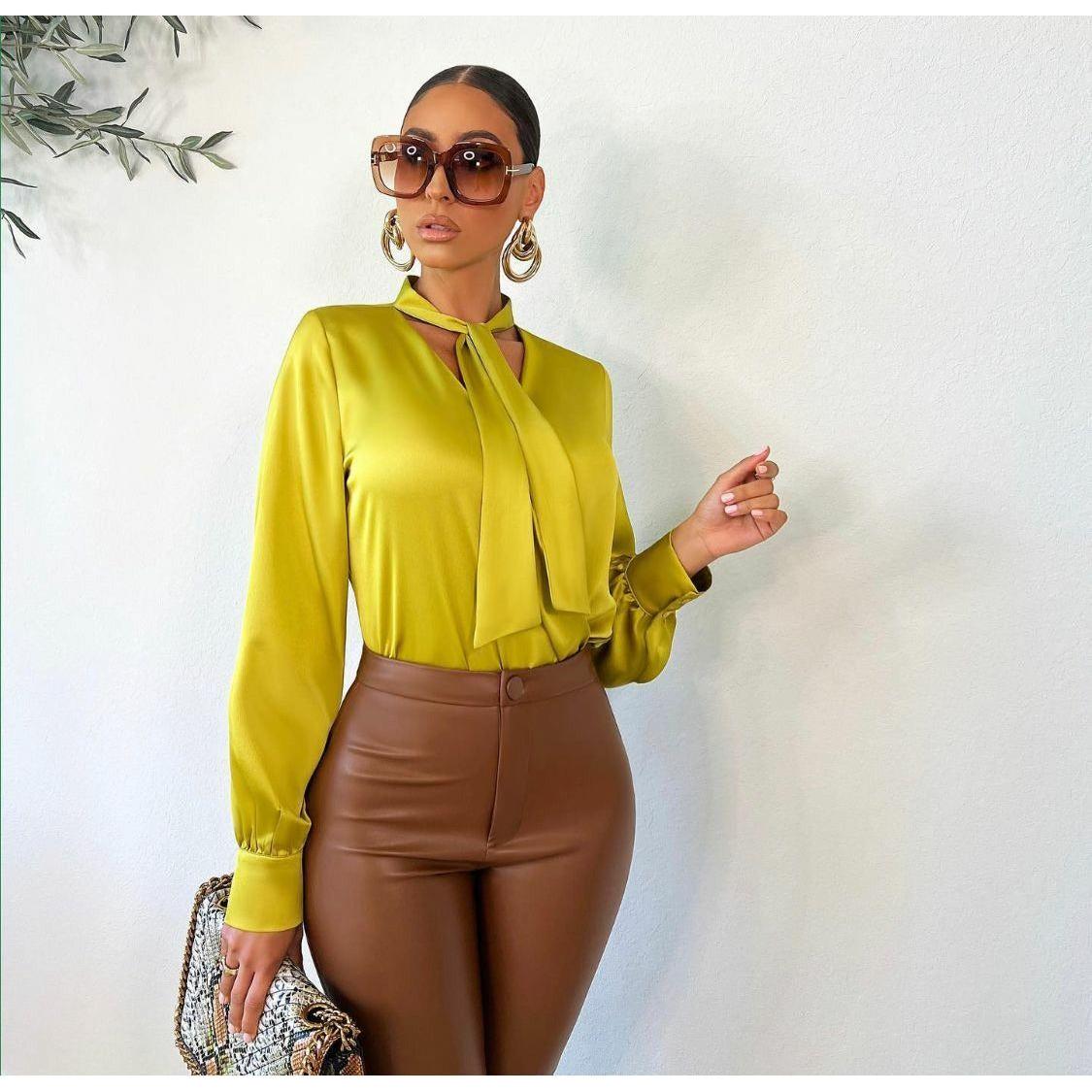 Button Detailed Silk Shirt