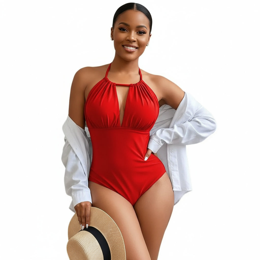 Halter Neck One-piece Summer Monokini Swimsuit