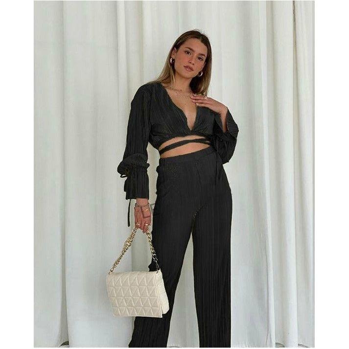 High Waisted Pants and Top Set