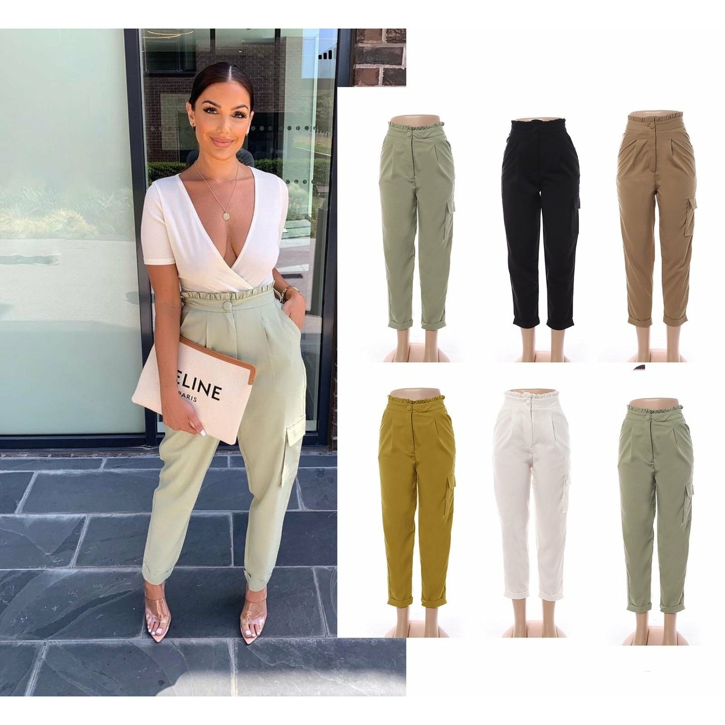 Side Pocket High Waisted Skinny pants