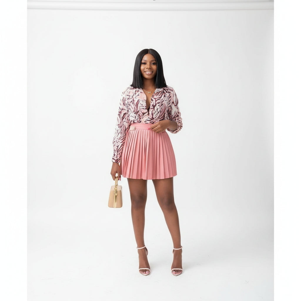 Pleated Mini Skirt
