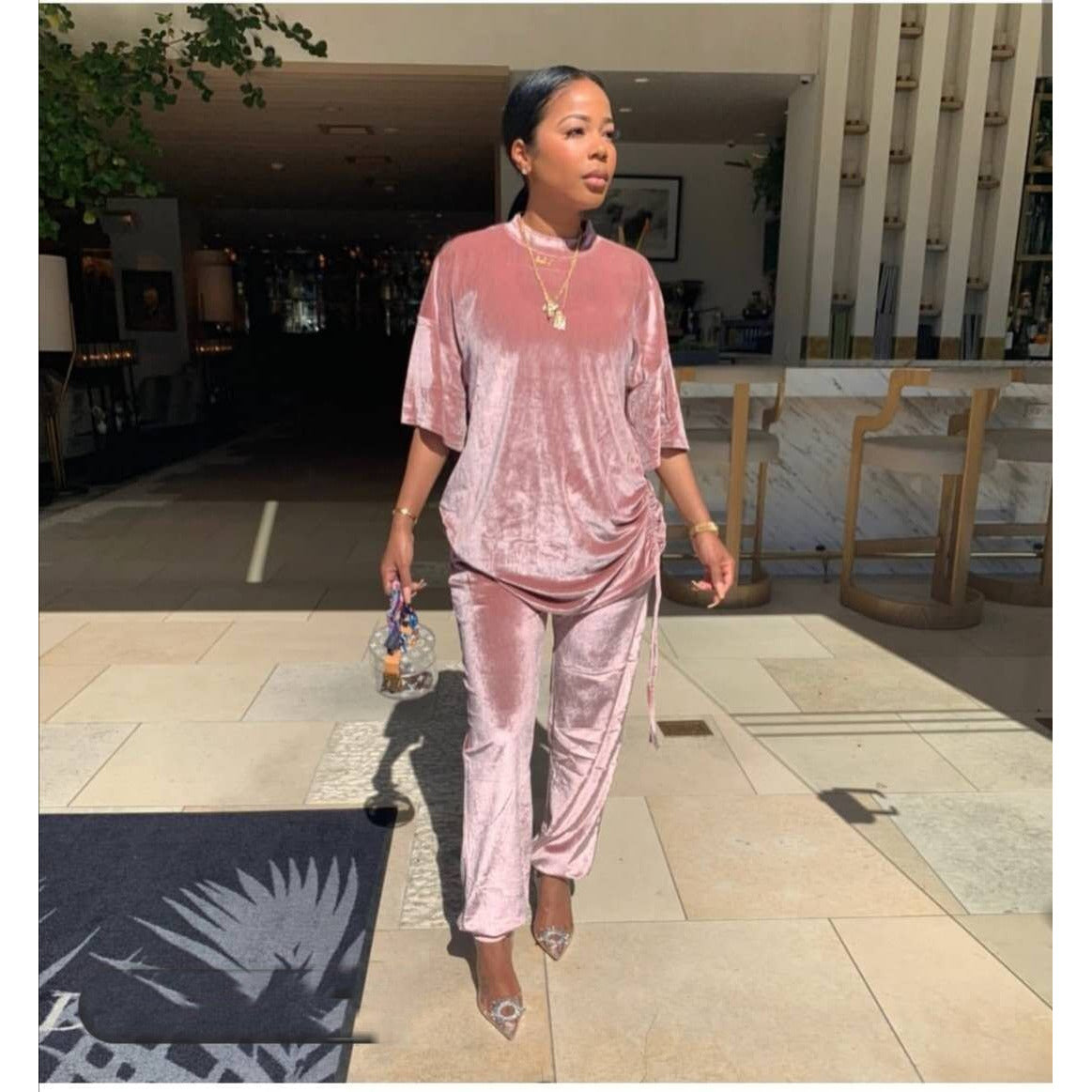 Drawstring Long Tops + Pants Two Piece Sets - YELLOW SUB TRADING 