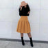 Midi Pleated Umbrella Skirt - YELLOW SUB TRADING 