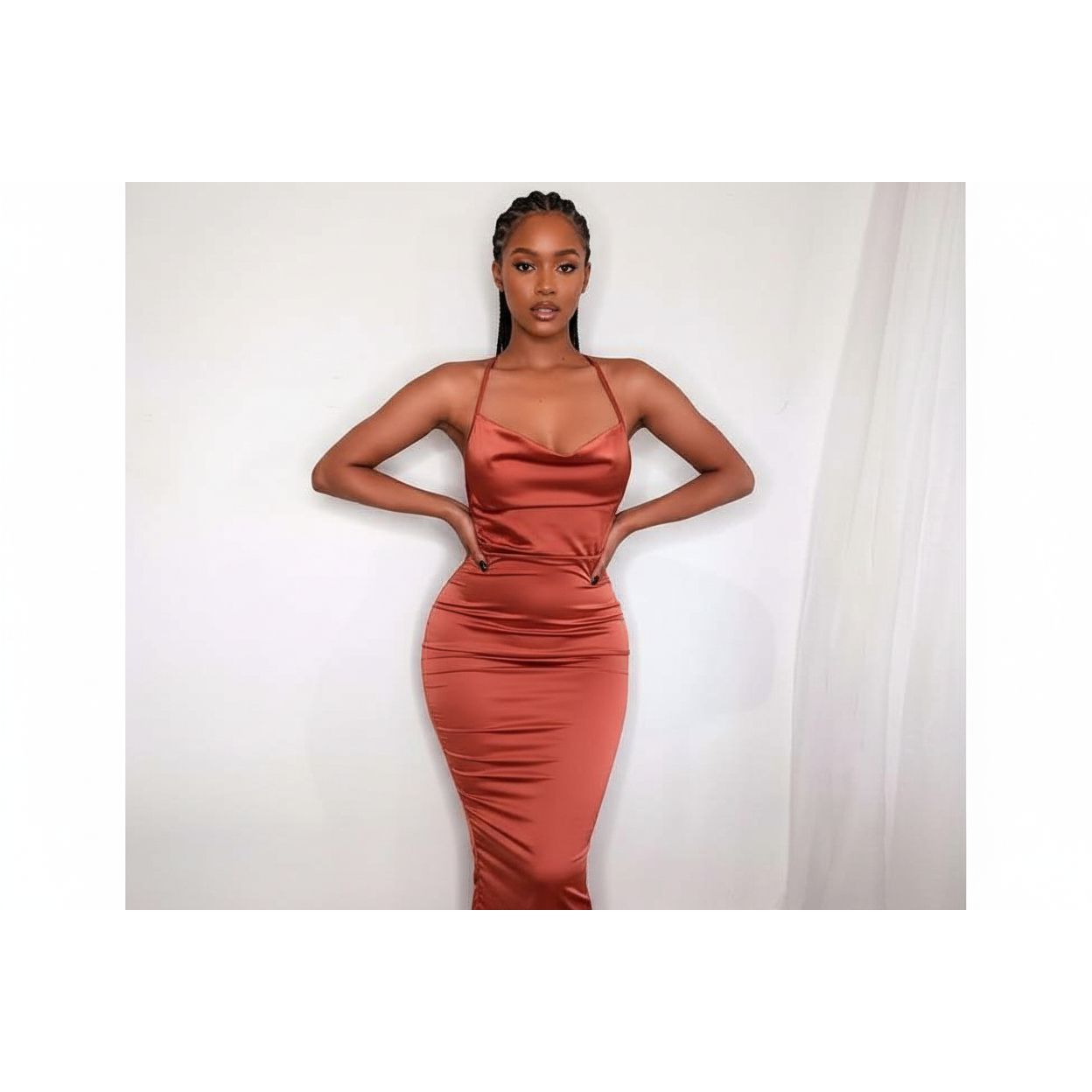 Satin Bodycon Backless Dress