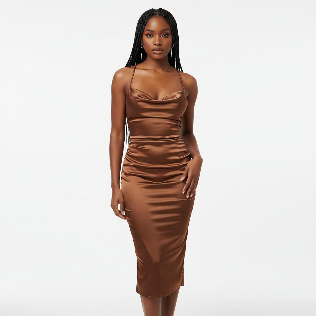 Satin Bodycon Backless Dress