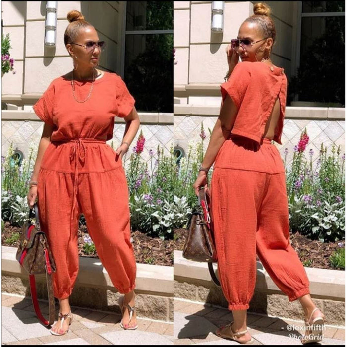 Shelly Back open overall jumpsuit 