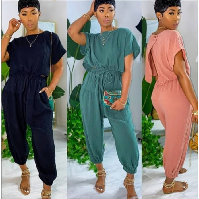 Shelly Back open overall jumpsuit 