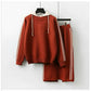 Hooded Top and Skirt Sweater Set 