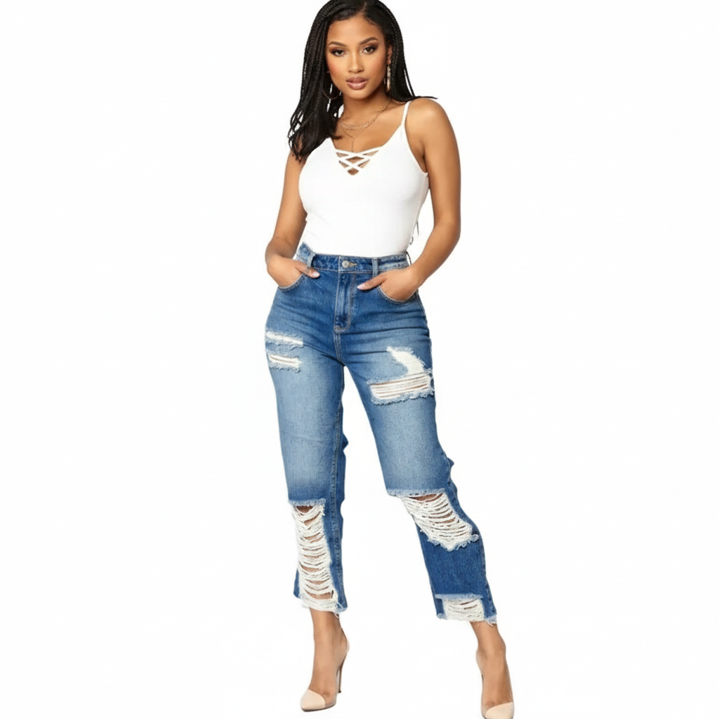 Sexy Ripped Denim Jean